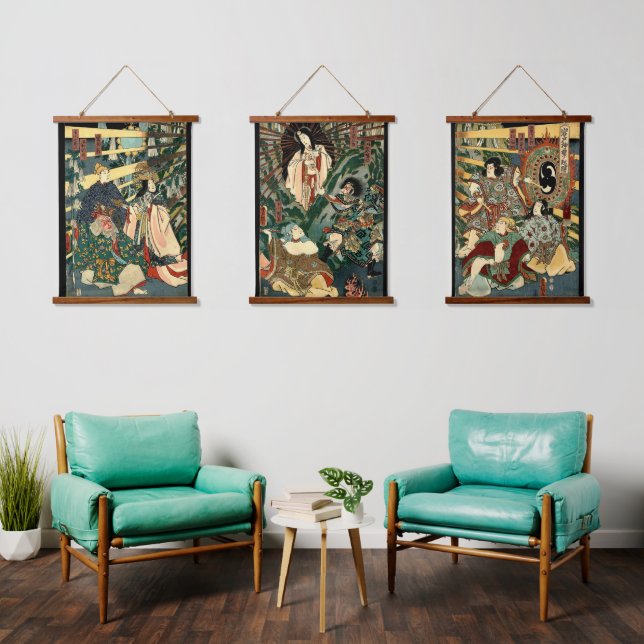 Iwato Kagura Dance Amaterasu Japanese  ukiyo e Hanging Tapestry (Living Room)