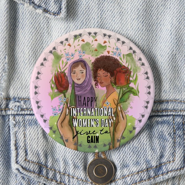 IWD 2026 Give To Gain Mandala Button | Large  (IWD 2026 Give To Gain Mandala Button  Large )