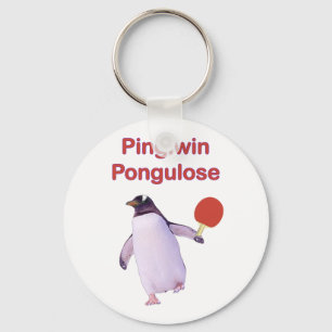 iWin uLose Penguin Ping Pong Keychain