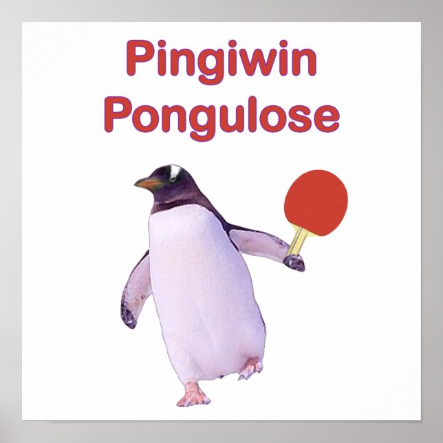 iWin uLose Penguin Ping Pong Poster (Front)