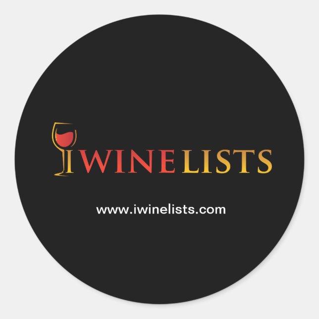 iWineLists Round Sticker (Front)