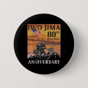 Iwo Jima 80th Anniversary Wwii Veteran Us Flag 4th Button