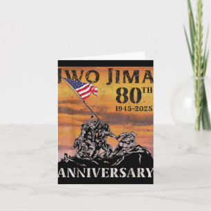 Iwo Jima 80th Anniversary Wwii Veteran Us Flag 4th Card