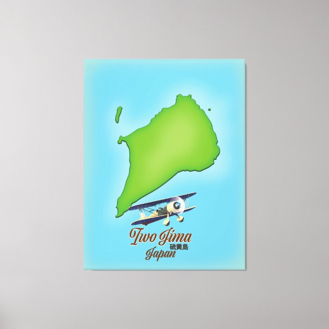 Iwo Jima Japan island map Canvas Print (Front)