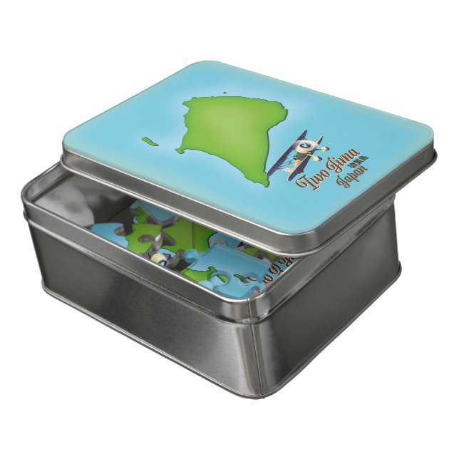 Iwo Jima Japan island map Jigsaw Puzzle (Lid Open)