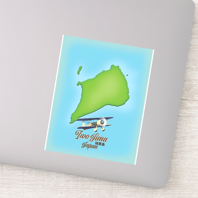 Iwo Jima Japan island map Sticker (Detail)
