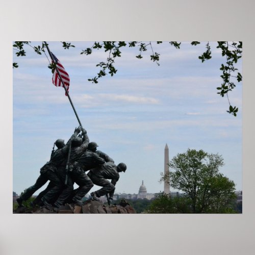 Iwo Jima Marines Memorial Monument in Arlingon VA Poster