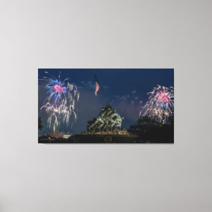 Iwo Jima Memorial During Fireworks on 4th July Canvas Print