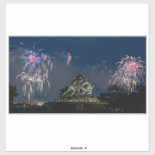 Iwo Jima Memorial During Fireworks on 4th July Sticker