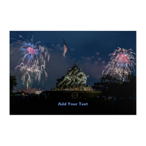 Iwo Jima Memorial Fireworks Independence Day  Acrylic Print