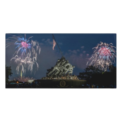 Iwo Jima Memorial Fireworks Independence Day  Door Sign