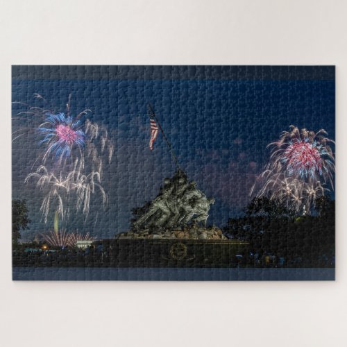 Iwo Jima Memorial Fireworks Independence Day  Jigsaw Puzzle