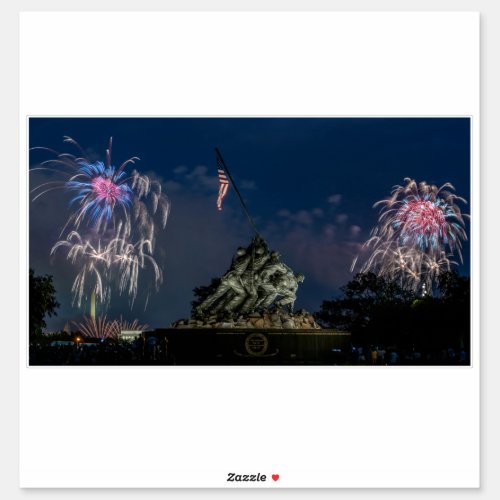 Iwo Jima Memorial Fireworks Independence Day  Sticker