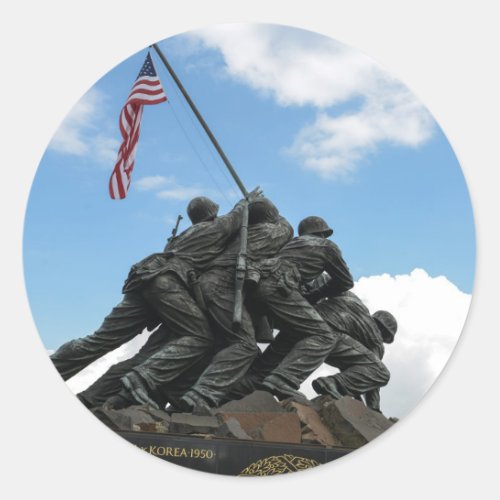 Iwo Jima Memorial in Washington DC Classic Round Sticker