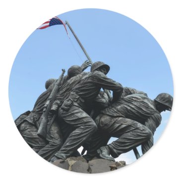 Iwo Jima Memorial in Washington DC Classic Round Sticker Iwo Jima Memorial in Washington DC Classic Round Sticker