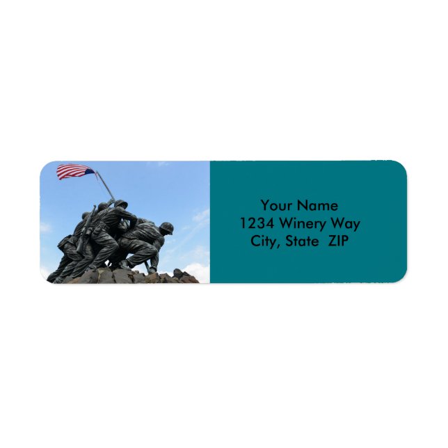 Iwo Jima Memorial in Washington DC Label (Front)