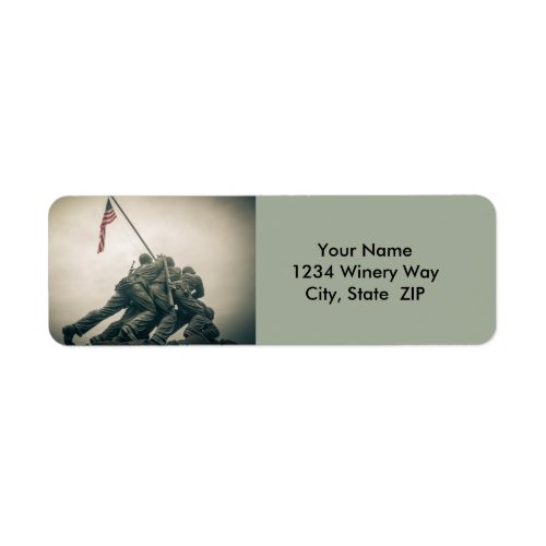 Iwo Jima Memorial in Washington DC Label