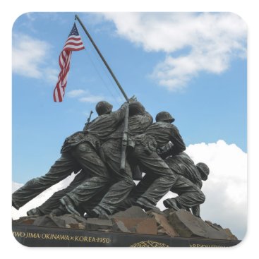 Iwo Jima Memorial in Washington DC Square Sticker Iwo Jima Memorial in Washington DC Square Sticker