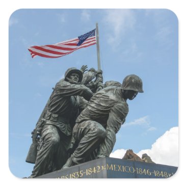 Iwo Jima Memorial in Washington DC Square Sticker Iwo Jima Memorial in Washington DC Square Sticker