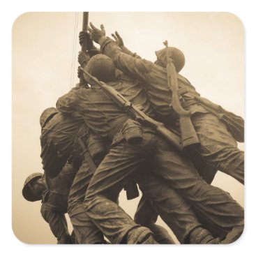 Iwo Jima Memorial in Washington DC Square Sticker Iwo Jima Memorial in Washington DC Square Sticker