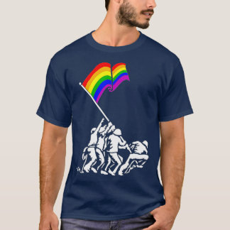 Iwo Jima Pride Flag Gift LGB Rights For Military S T-Shirt