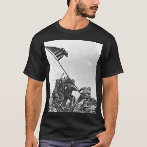 Iwo Jima Raising American Flag T_Shirt