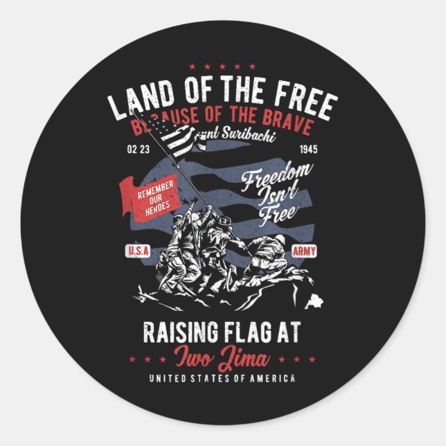 Iwo Jima - World War Second  Classic Round Sticker (Front)