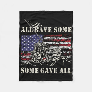 Iwo Jima Wwii Veteran 4th Of July Army Us Flag Ret Fleece Blanket