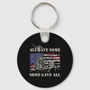 Iwo Jima Wwii Veteran 4th Of July Army Us Flag Ret Keychain