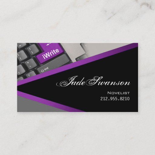 Customizable iWrite - Novelist Writer Editor Business Card