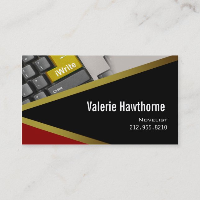 iWrite - Novelist Writer Editor Business Card (Front)