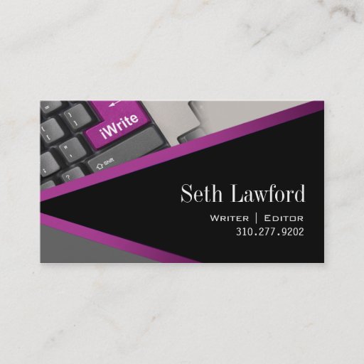 Customizable iWrite - Novelist Writer Editor Business Card