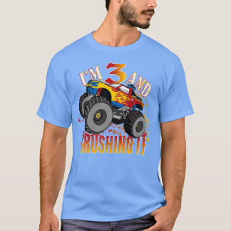 Ix27m 3 And Crushing It 3rd Birthday Child Monster T-Shirt