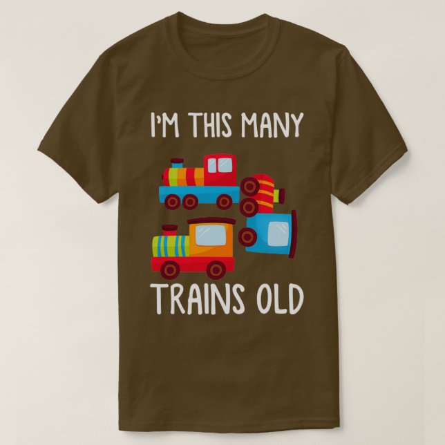 Ix27m This Many Trains Old 3rd Birthday Railroad E T-Shirt (Design Front)