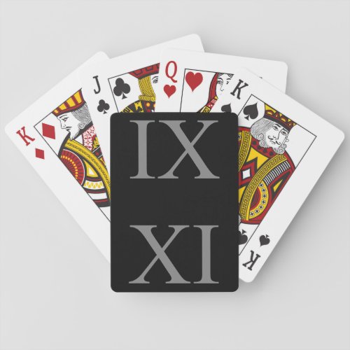 IX XI Roman numerals 9 11 Playing Cards