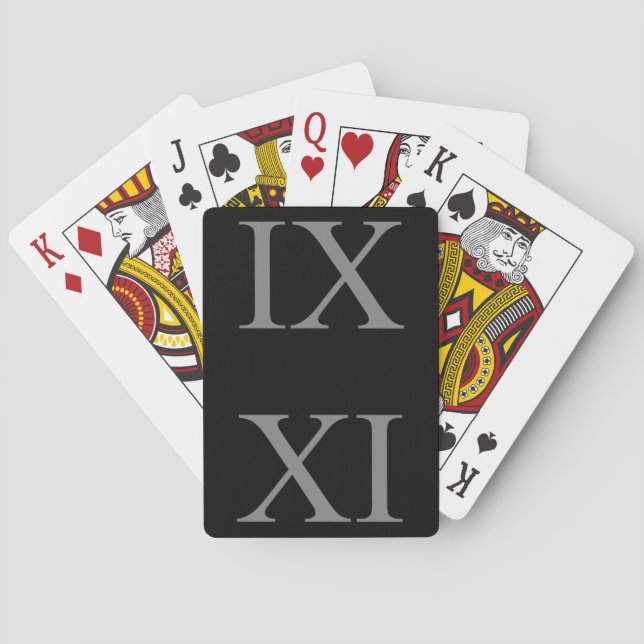 IX XI (Roman numerals 9 11) Poker Cards (Back)
