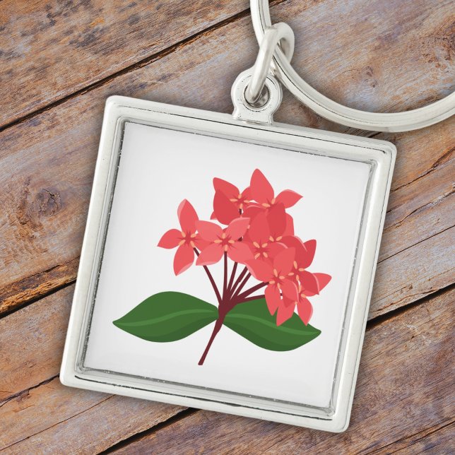 Ixora Coccinea, Flower of Maha Sarakham Keychain (Creator Uploaded)