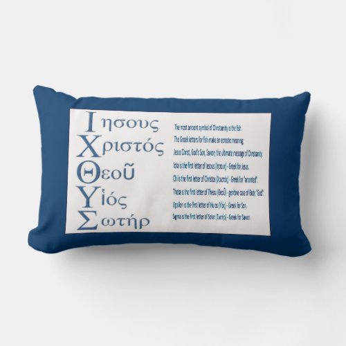 IXOYE Acrostic Blue Lumbar Pillow