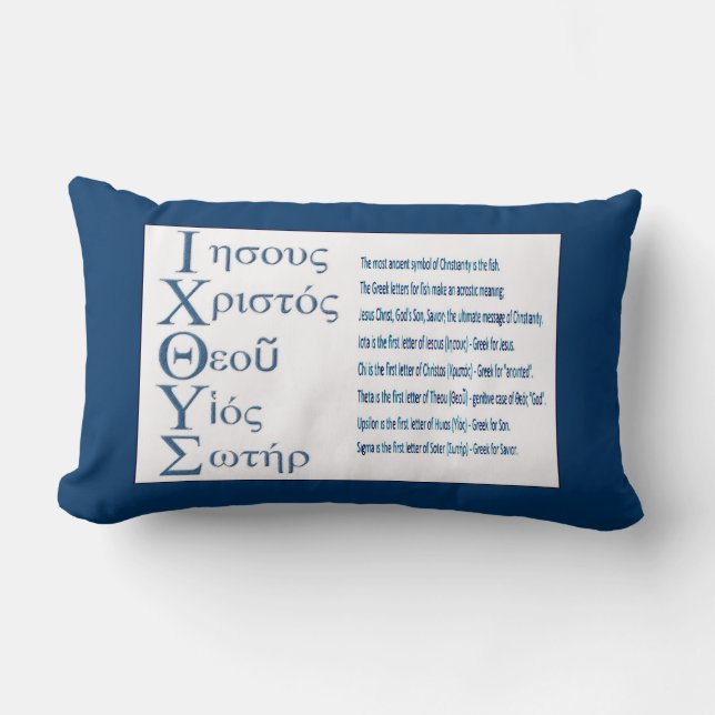 IXOYE Acrostic (Blue) Lumbar Pillow (Front)