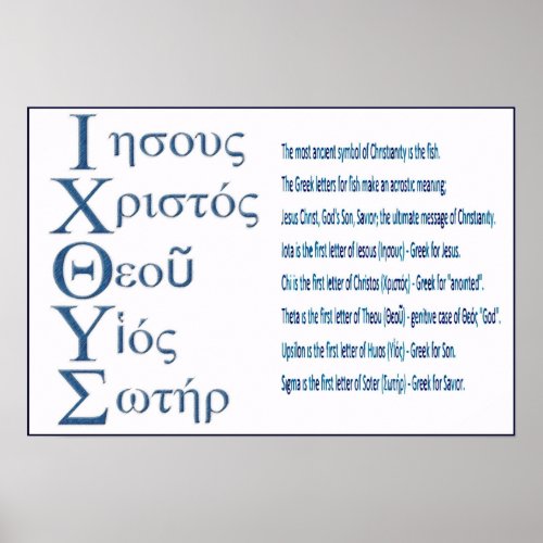 IXOYE Acrostic Blue Poster