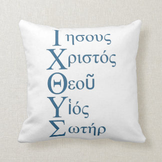 IXOYE Acrostic (Blue) Throw Pillow
