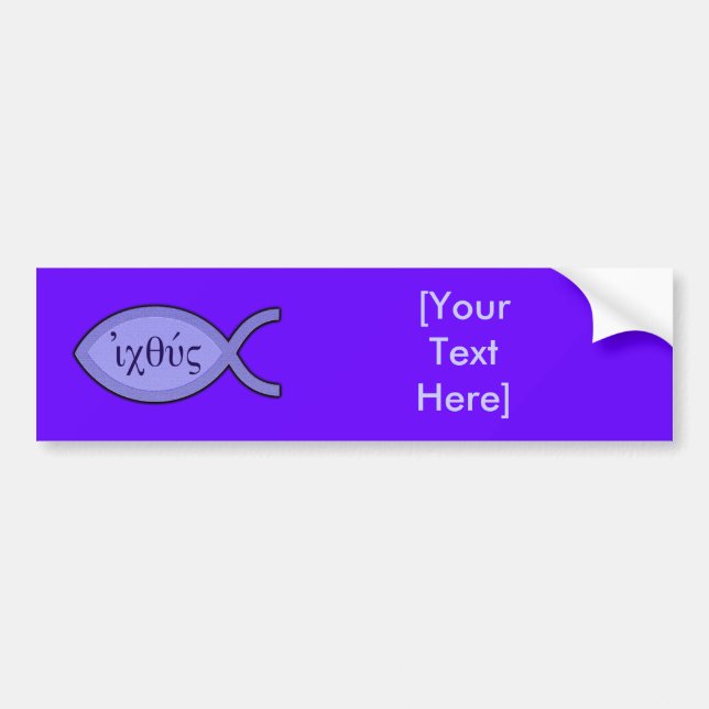 IXOYE Christian Fish Symbol - Blue Parchment Bumper Sticker (Front)