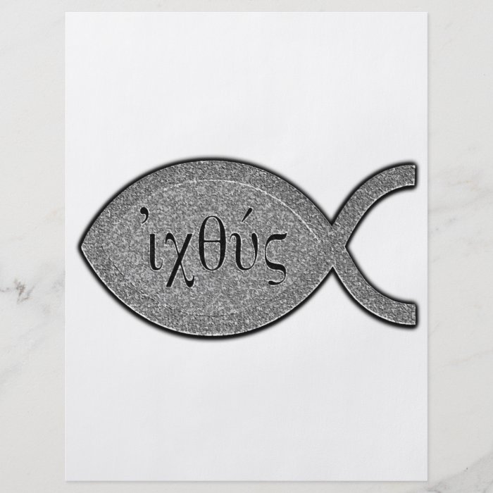 IXOYE Christian Fish Symbol   Stone Effect Flyer