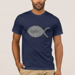 Ixoye Christian Fish Symbol - Stone Effect T-shirt at Zazzle
