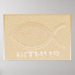 Ixthus Christian Fish Symbol - Gold Poster at Zazzle