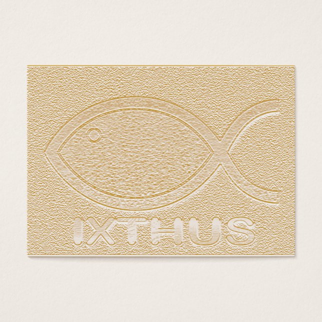 IXTHUS Christian Fish Symbol - Tract Card / (Front)