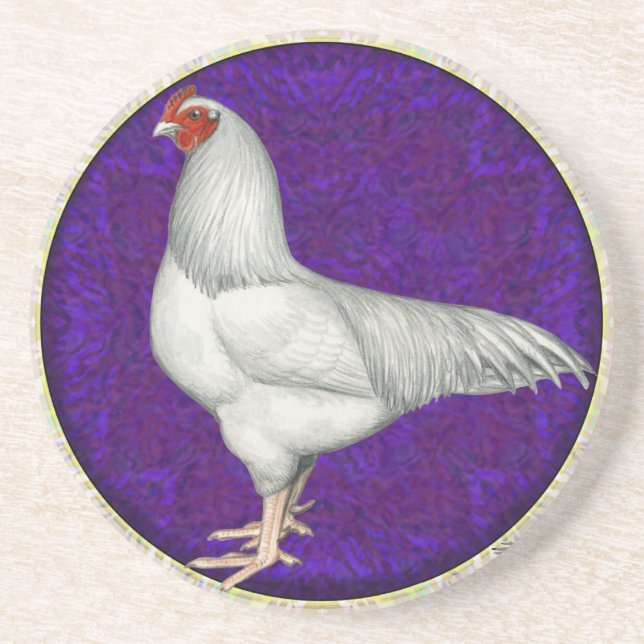 Ixworth Rooster Sandstone Coaster (Front)
