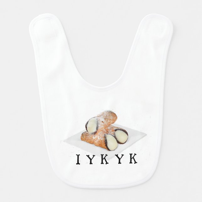 IYKYK Cannoli Baby Bib (Front)