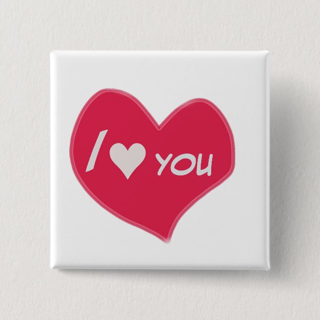 “I🤍You Heart – Cute Romantic Gift Design” Button (Front)