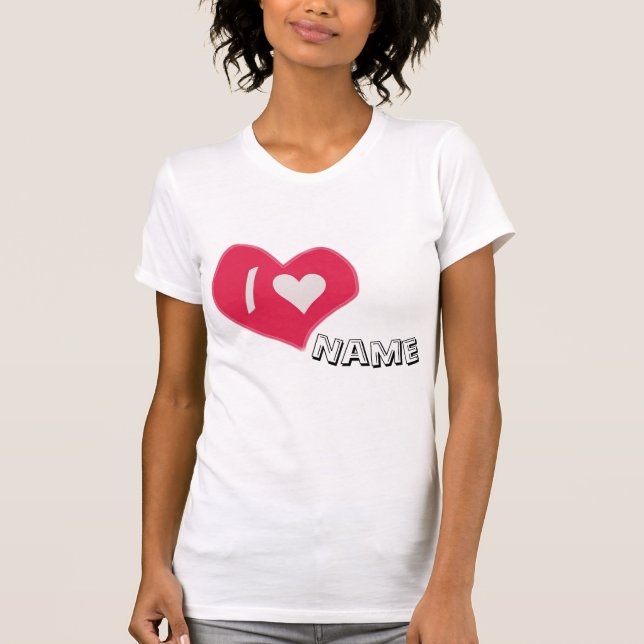 “I🤍You Heart – Cute Romantic Gift Design” T-Shirt (Front)